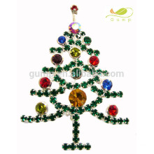 Rhinestone árvore de Natal broche cristal fantasia pinos